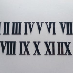 Números para reloj de pared de 2 mm fabricados en acrílico espejado negro. Reloj DIY fabricado en resina o madera.