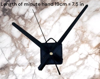 Clock mechanism. Long hands for wall clocks. Clock accessories. Black hands. Minute hand 19 cm.