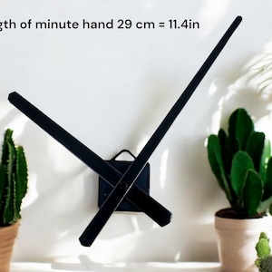 Clock mechanism with long hands. Minute hand 29 cm (11.4 inches) Color black