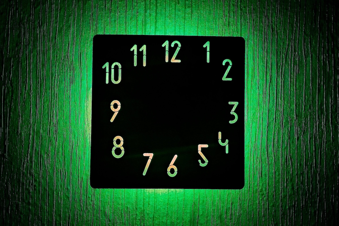 Wall Clock. Night Light With Remote Control. Glowing Clock. Etsy
