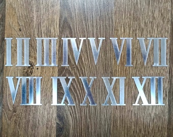 1mm thick wall clock numbers made from mirrored acrylic with adhesive tape. DIY clocks