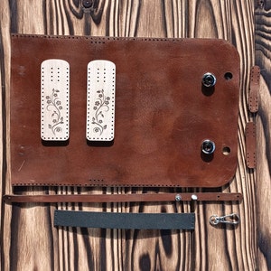 DIY Set for sewing a leather bag. pattern for diy leather sling bag. diy leather bag kit. Sew it yourself