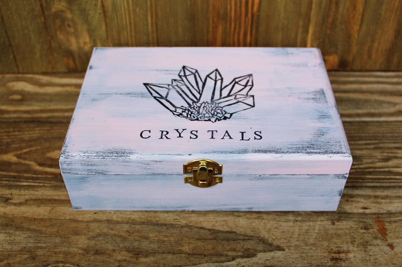 Wooden Crystal Box Etsy