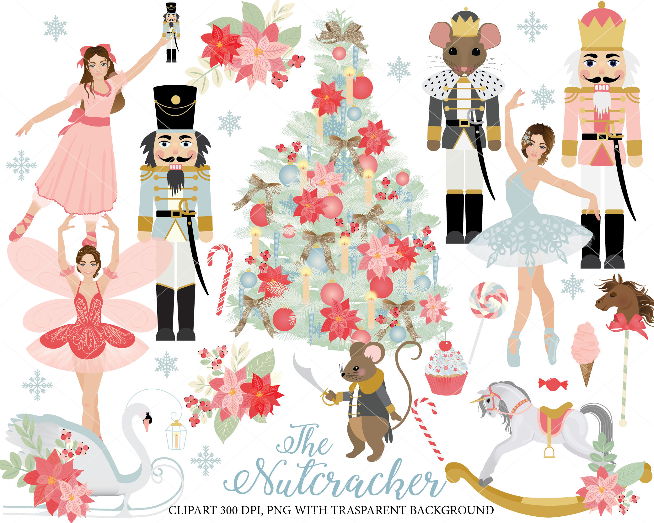 Nutcracker Ballet Clipart set ballerinas sugarplum fairy Etsy