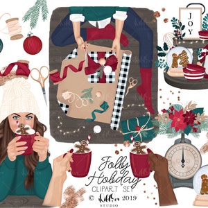 Ensemble de cliparts de Noël Jolly Holliday, ferme, poupée mannequin