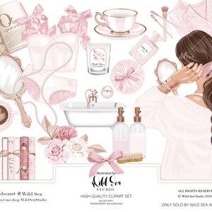 Clipartset Beauty and the Books, girly, fashion, Galentines day, books, me time