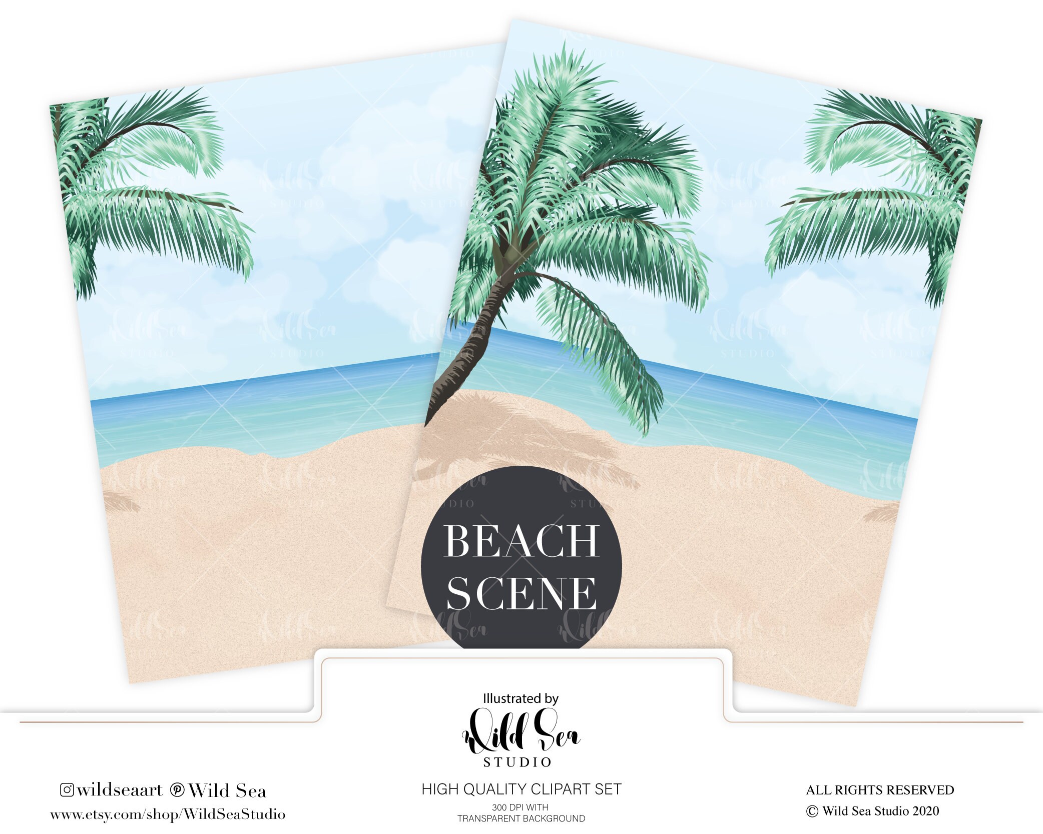 Beach Vacation Clipart Set beach fashion girls bikini | Etsy