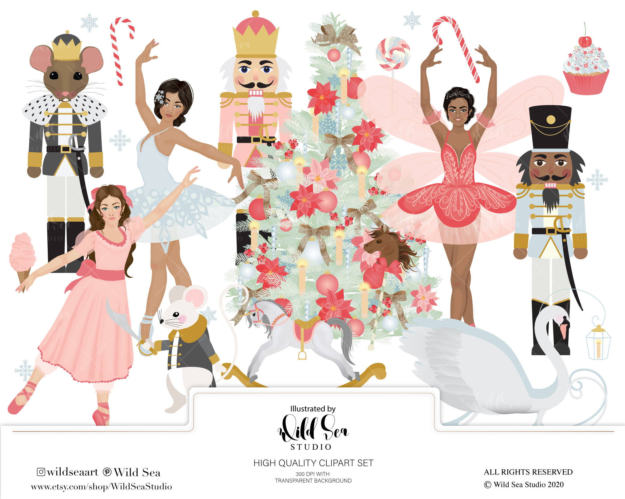 The Nutcracker Ballet Clipart Set NEW UPDATED Christmas Etsy Singapore.