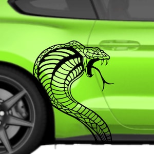 Clausen&#39;s World New Design Cobra Head Vinyl Decal 21&quot; x 27&quot; - Compatible with Mustang, Shelby, Cobra