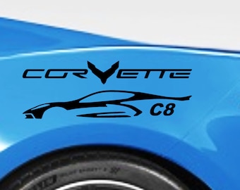 American Flag Hood Decal For Chevrolet Corvette C8 (2020-2023) - Vinyl Sticker Car Accessory, Style B