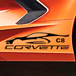 Clausen&#39;s World - CORVETTE RACING Blackout Decal Sticker qty 2 Racing Stripes - Compatible with Corvette C8