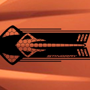 Clausen&#39;s World Design STINGRAY HONEYCOMB Hood Vinyl Decal 3 sizes - Compatible with Corvette C8