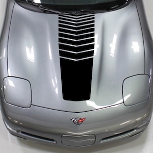 Clausen's World 16" Single Striped Hood Racing Stripes Vinyl Decal - Compatible with Corvette C5