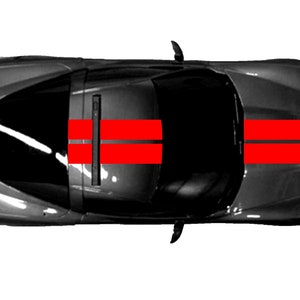 Clausen's World - 9" Double Center Racing Stripes Vinyl Decal - Compatible with Chevy Corvette C5