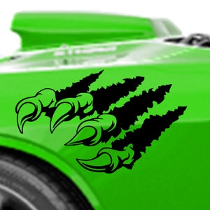 Clausen&#39;s World RAPTOR CLAW vinyl Decal 11&quot; x 18&quot; qty 2 - Compatible with Challenger and most cars & Trucks, and Jeeps