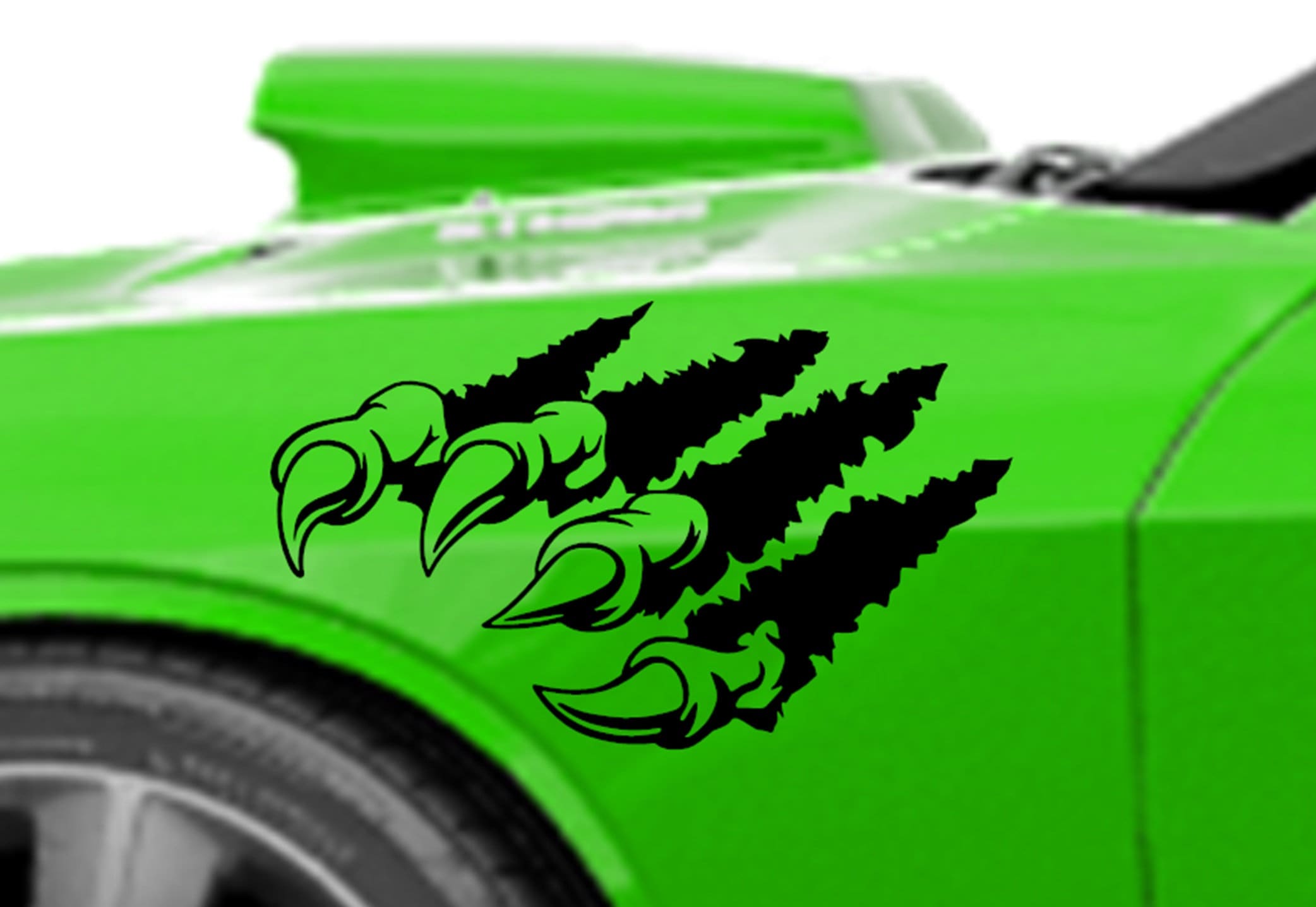 Clausen's World RAPTOR CLAW vinyl Decal 11" x 18" qty 2 - Compatible with Challenger and most cars & Trucks, and Jeeps
