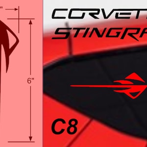 Clausen&#39;s World STINGRAY Vinyl Decal 2&quot; x 6&quot; qty 4 - Compatible with Corvette C8