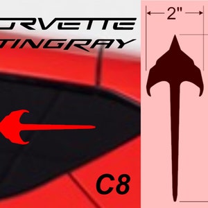 Clausen&#39;s World NEW Design - STINGRAY Vinyl Decal 2&quot; x 6&quot; qty 4 - Compatible with Corvette C8