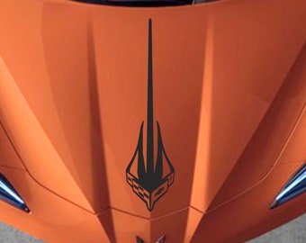 Clausen's World STINGRAY Hood3 Vinyl Decal 3 sizes - Compatible with Corvette C8