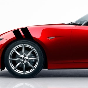 Clausen&#39;s World 4&quot; Fender Racing Stripes Grand Sport Graphics Decals - Compatible with Mazda Miata
