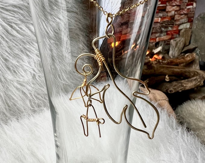 Gold Plated Feather Necklace. Wing necklace. Angel Custom jewelry. Necklaces for women. Wire wrapped jewelry. Her Gift