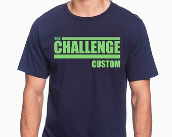 The Challenge Shirt Custom with Your Name Navy Blue