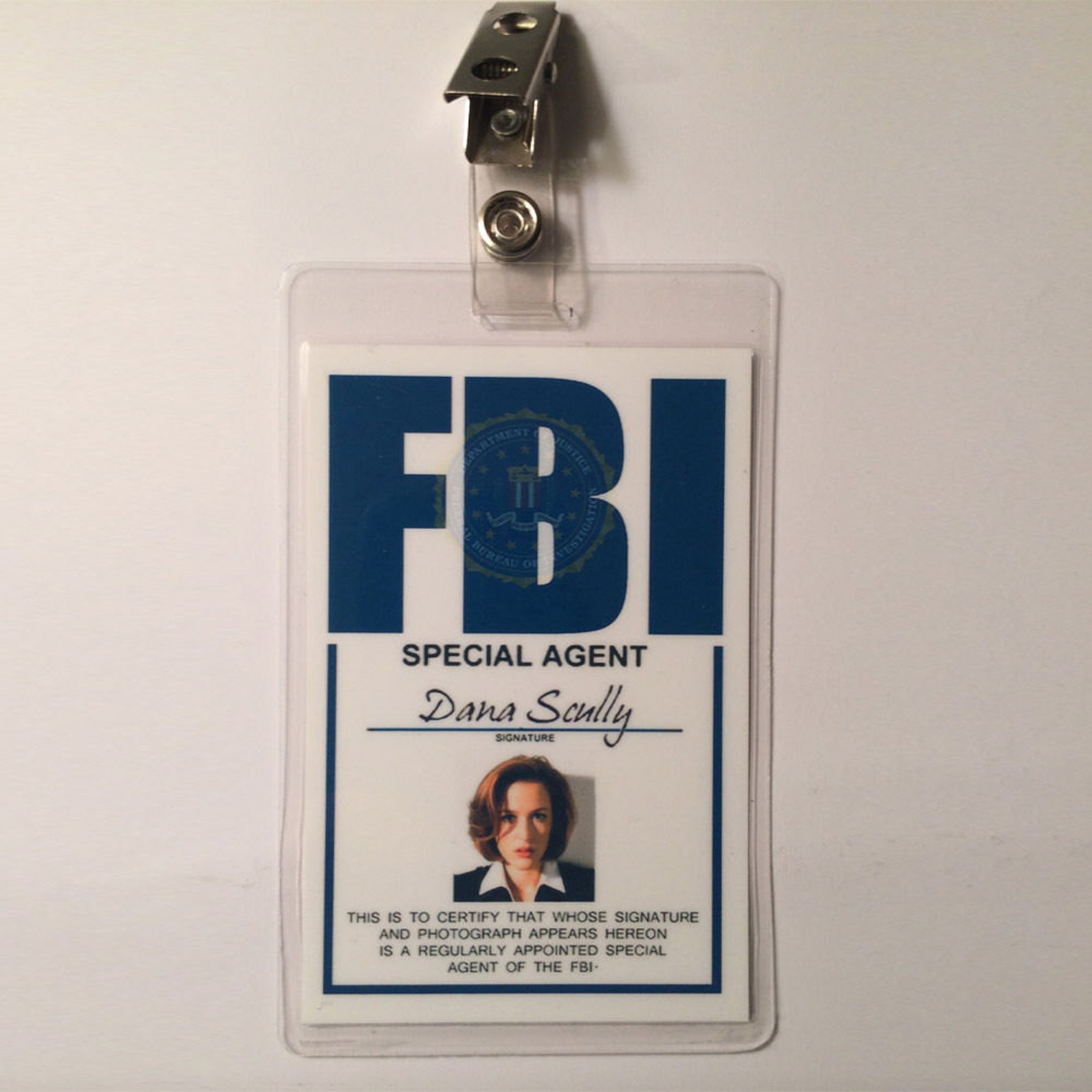 X FILES Dana Scully Badge ID Name Tag Card Costume Cosplay Etsy