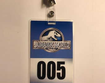 Jurassic World Tour Vehicle Parking Pass ID Tag Costume Cosplay Prop Laminate