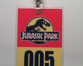 Jurassic Park Tour Vehicle Parking Pass ID Tag Costume Cosplay Prop Laminate