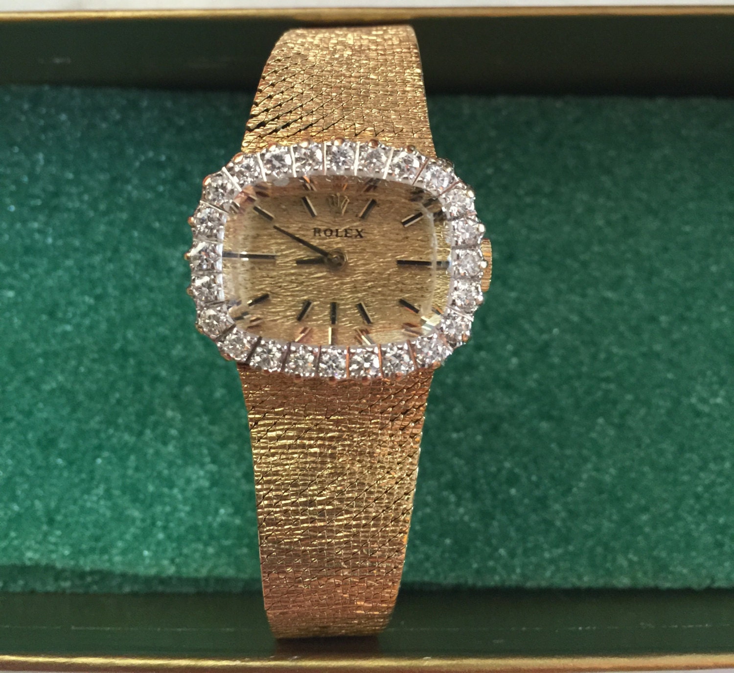 Rolex Ladies Diamond and 14k Yellow Gold Dress Watch Etsy