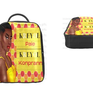 Conjunto de bolsa de livro e carteira feminina haitiana, mochila afrocêntrica, presente de aniversário para mulheres negras, presente de mochila de viagem para mulheres negras,