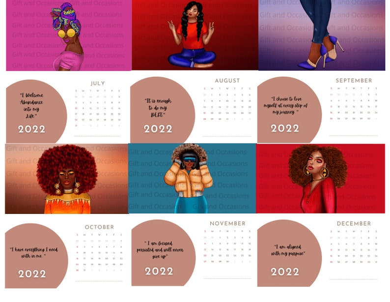2023 African American Wall Calendar 2023 Black Women - Etsy