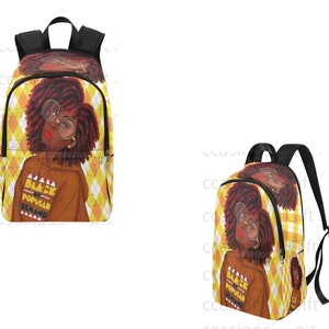 Melanin Teen Girl Rucksack und Lunch Bag, HBCU Schwarze Frauen Buchtasche, African American College Girl Tasche, Black Girl Back to School Rucksack