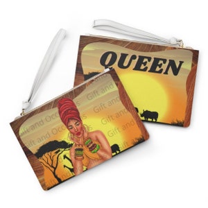 Black Girl Magic Clutch Bags, Afrocentric Wallet, Melanin Wristlets, Black Women clutch, African American Women Evening Bag, Black Girl bag