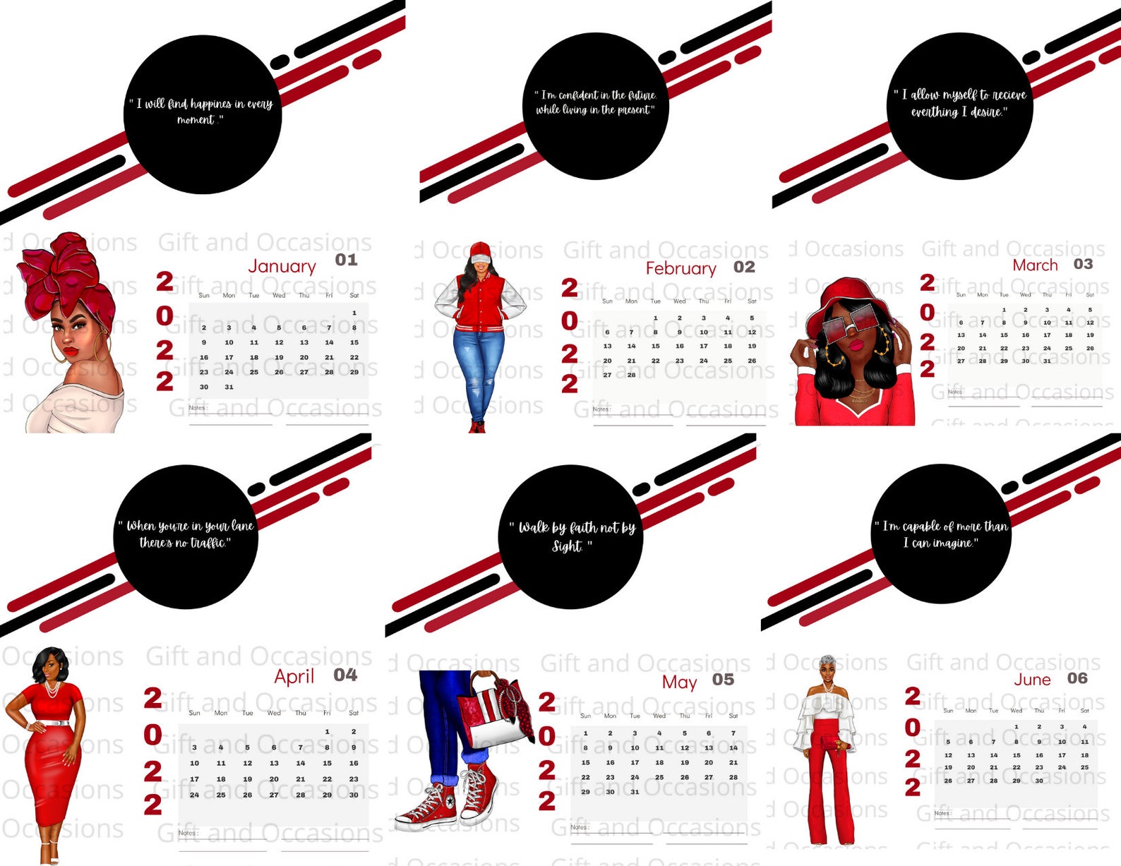 2023 African American Wall Calendar Black Women Calendar Etsy