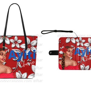 Bolso de hombro y billetera de mujeres haitianas, bolso afrocéntrico, regalo de cumpleaños para mujeres haitianas, bolso de melanina, bolso de niña negra,