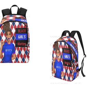 Melanin Teen Girl Rucksack und Lunch Bag, HBCU Schwarze Frauen Buchtasche, African American College Girl Tasche, Black Girl Back to School Rucksack