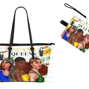 African American Women Shoulder Tote Bag and Wallet Set, Afrocentric Bolso, Regalo De Cumpleaños Para Mujeres Negras, Black Girl Magic Tote, Summer Tote