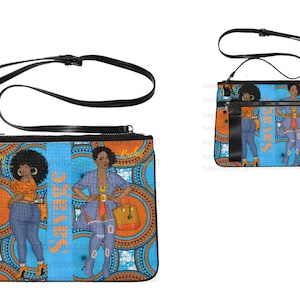 Black Girl Magic Crossbody Bags, Afrocentric Messenger, Melanin Wristlets, Black Women clutch, African American Evening Bag, Gift for Her