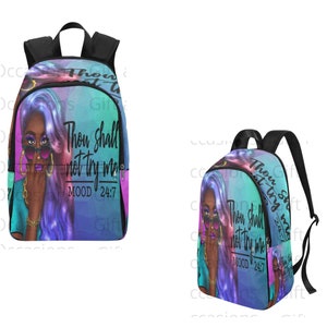 Melanin Teen Girl Sac à dos et sac à lunch, HBCU Black Women Bookbag, African American College Girl Bag, Black Girl Retour à l’école sac à dos