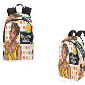 Melanin Teen Girl Sac à dos et sac à lunch, HBCU Black Women Bookbag, African American College Girl Bag, Black Girl Retour à l’école sac à dos