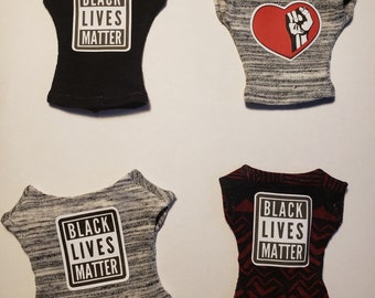 Resist Hate and Black Lives Matter Graphic T-Shirts for 1/6 Scale Fashion Dolls Like Barbie, Poppy, Fashion Royalty FOR CHARITY