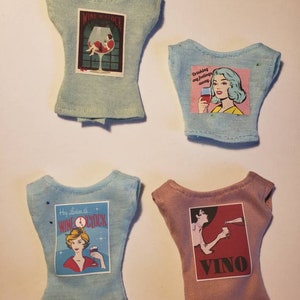 Coffee & Wine Culture Graphic Shirts for 1/6 Scale Fashion dolls
