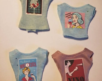 Coffee & Wine Culture Graphic Shirts for 1/6 Scale Fashion dolls