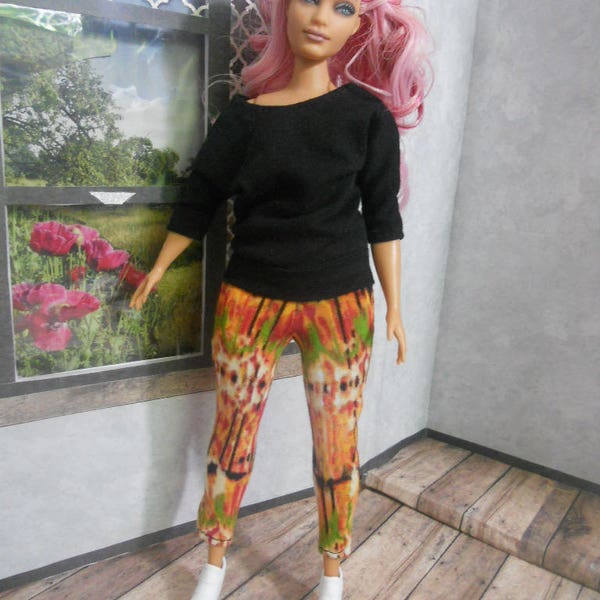 Curvy Barbie Leggings -ROCKER COLLECTION- for 1/6 Scale Curvy Barbie Fashion Dolls