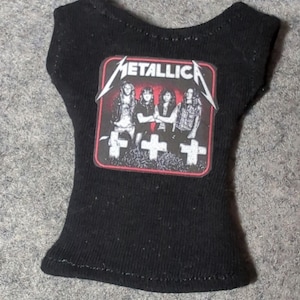 Rock & Roll, Metal Music Graphic T-Shirts for 1/6 Scale Fashion Dolls