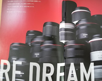 Canon RF Lens, EOS Accessories Guide RF Dream - Brochure/Catalog - Japanese Edition - Full Color - 39 pages - Mint New - Large Format