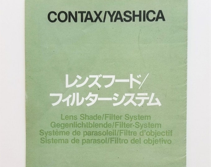 Contax / Yashica Lens Shade, Filter System, Carl Zeiss Lens Guide Brochure - Complete listings of all Zeiss & Yashica ML Lenses, Filters