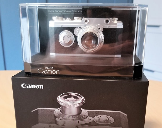 Canon Camera 75th Year Celebration Limited Edition Hansa Canon Model 35mm Rangefinder Camera - 1:1.4 Scale Display Model - Still New in Box