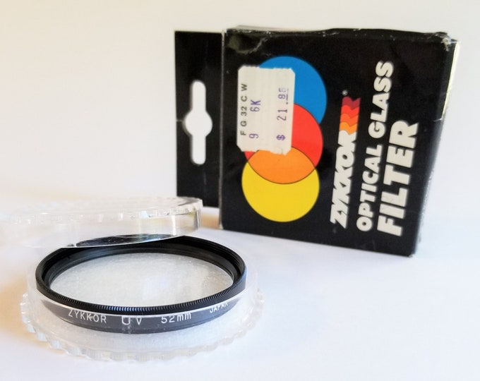 Zykkor UV 52mm Screw-in Optical Glass Filter for Lenses - Includes the Original Case & Box - Looks Mint